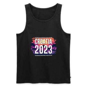 Croatia 2023 - Men's Premium Organic Tank Top - black - Front - Michal (187cm)