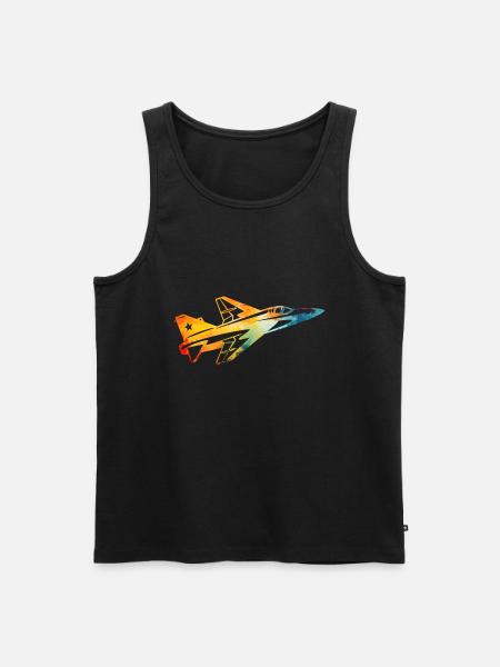 Kampfflugzeug - Männer Premium Bio Tank Top - Schwarz