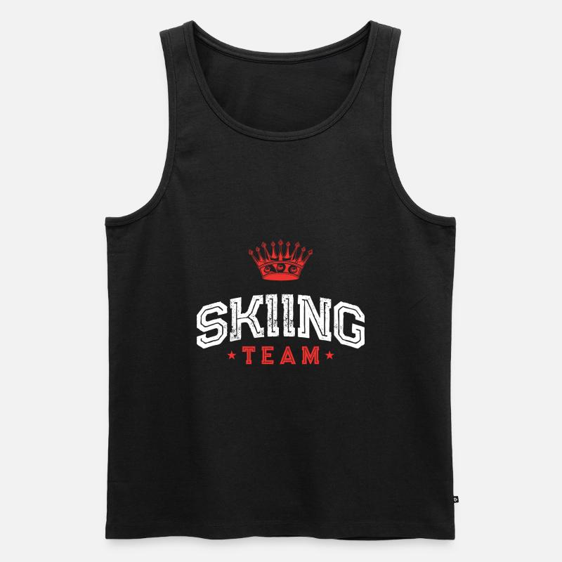 Skiing Team - Männer Premium Bio Tank Top - Schwarz