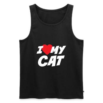 Ich liebe meine Katze - Männer Premium Bio Tank Top - Schwarz - Vorne - Michal (187cm)