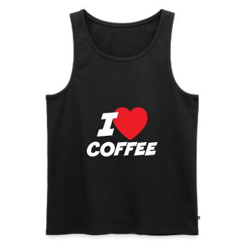 Ich liebe Kaffee - Männer Premium Bio Tank Top - Schwarz - Vorne - AI Model Male 178 light (178cm)