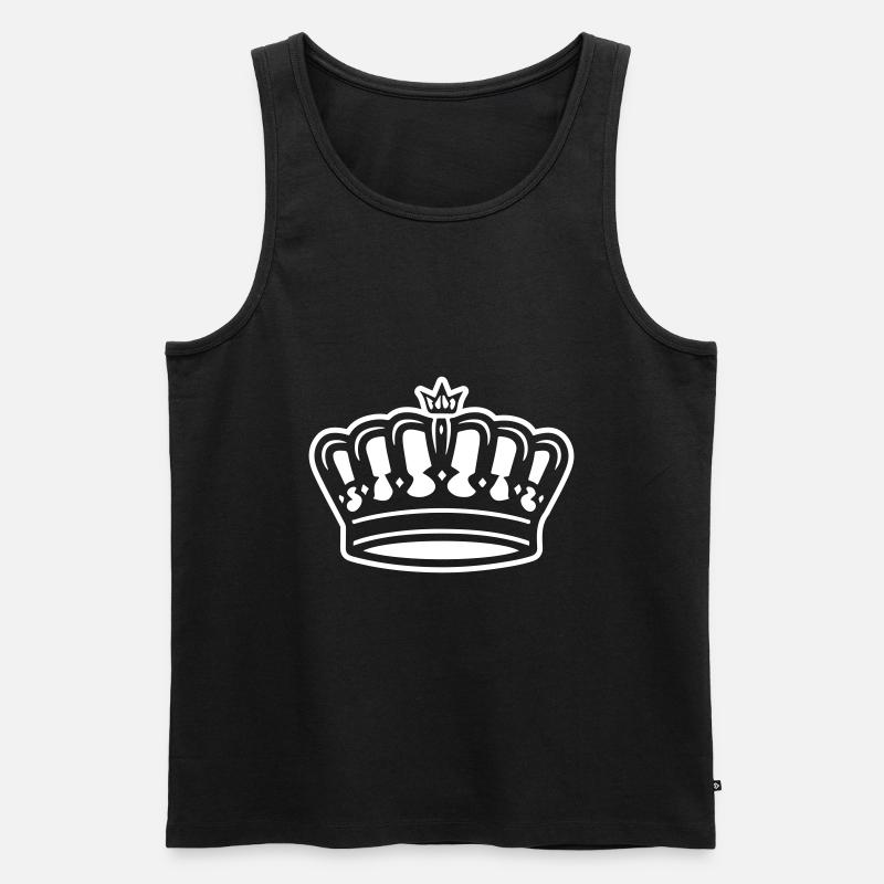 Krone Zeichen - Männer Premium Bio Tank Top - Schwarz
