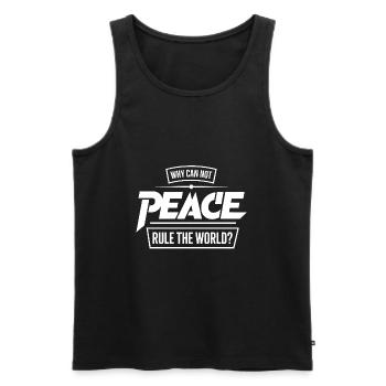 Why not peace for all - we need love - Men's Premium Organic Tank Top - black - Front - AI Model Male 178 light (178cm)