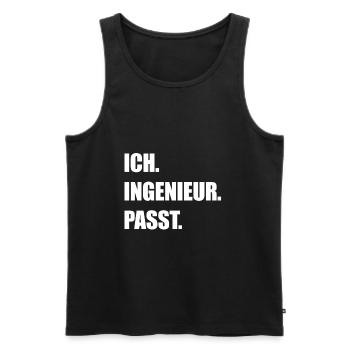 Engineer - Men's Premium Organic Tank Top - black - Front - Michal (187cm)