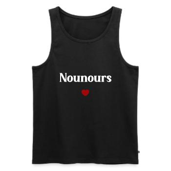 Nounours - Débardeur bio Premium Homme - noir - Devant - AI Model Male 178 light (178cm)