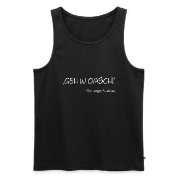 Österreich Spruch. lustiger Spruch, Austrian - Männer Premium Bio Tank Top - Schwarz - Vorne - AI Model Male 178 light (178cm)