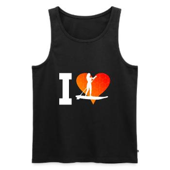 Men's Standup Paddling Stand up Paddling Board - Men's Premium Organic Tank Top - black - Front - AI Model Male 178 light (178cm)