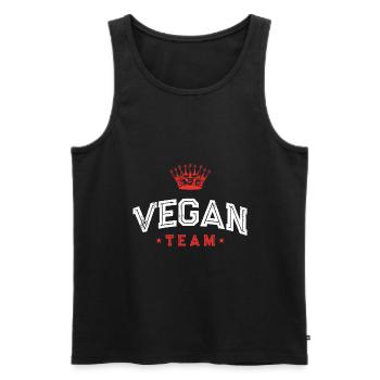Vegan Team - Männer Premium Bio Tank Top - Schwarz - Vorne - AI Model Male 178 light (178cm)