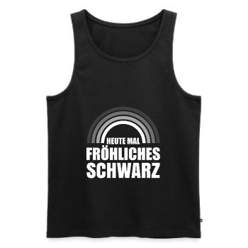 Heute mal fröhliches schwarz Gothic Goth Sarkasmus - Männer Premium Bio Tank Top - Schwarz - Vorne - Michal (187cm)