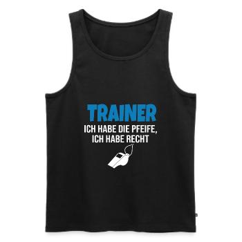 Fußballtrainer Spruch Bester Trainer Fußballcoach - Männer Premium Bio Tank Top - Schwarz - Vorne - AI Model Male 178 light (178cm)