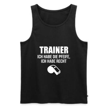 Fußballtrainer Spruch Bester Trainer Fußballcoach - Männer Premium Bio Tank Top - Schwarz - Vorne - AI Model Male 178 light (178cm)