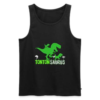 Tonton saurus - Débardeur bio Premium Homme - noir - Devant - AI Model Male 178 light (178cm)