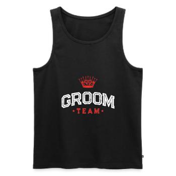 Groom Team - Männer Premium Bio Tank Top - Schwarz - Vorne - Michal (187cm)