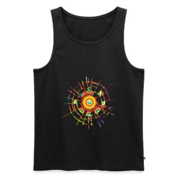 Flower Power der 70er - Männer Premium Bio Tank Top - Schwarz - Vorne - Michal (187cm)