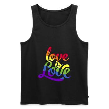 Love is equal. Liebe kennt kein Geschlecht. Spruch - Männer Premium Bio Tank Top - Schwarz - Vorne - Michal (187cm)