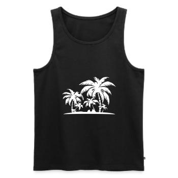 Island Summer Palm Beach - Men's Premium Organic Tank Top - black - Front - AI Model Male 178 light (178cm)