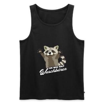 Ich mag halt Waschbären Spruch - Männer Premium Bio Tank Top - Schwarz - Vorne - Michal (187cm)