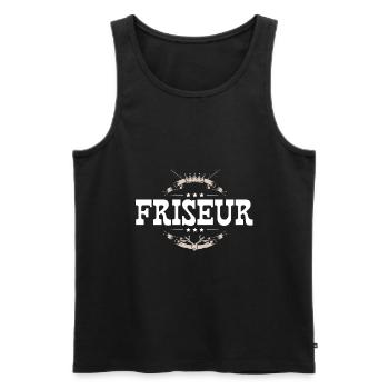 Friseur Beruf - Männer Premium Bio Tank Top - Schwarz - Vorne - Michal (187cm)