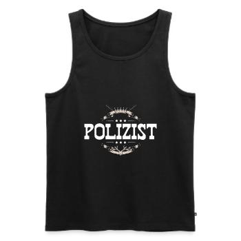 Polizist Beruf - Männer Premium Bio Tank Top - Schwarz - Vorne - Michal (187cm)