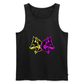 Fox Animal - Men's Premium Organic Tank Top - black - Front - AI Model Male 178 light (178cm)