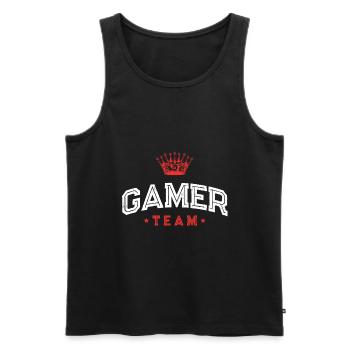 Gamer Team - Männer Premium Bio Tank Top - Schwarz - Vorne - Michal (187cm)