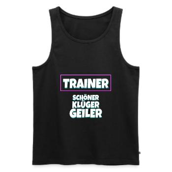 Fußballtrainer Spruch Bester Trainer Fußballcoach - Männer Premium Bio Tank Top - Schwarz - Vorne - AI Model Male 178 light (178cm)