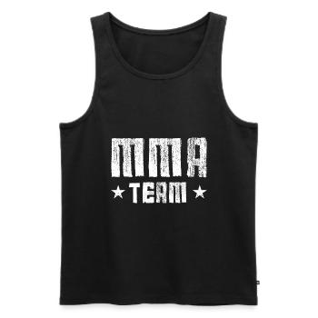 L’équipe MMA - Débardeur bio Premium Homme - noir - Devant - Michal (187cm)