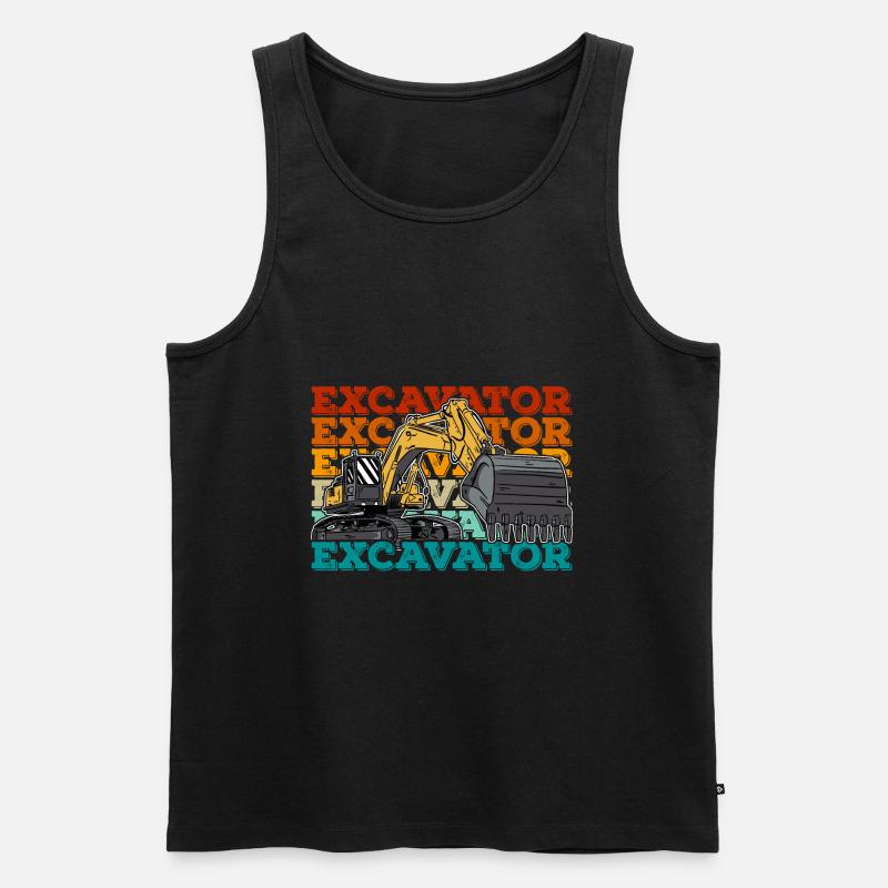 Bagger Bagger Bagger Bauarbeiter - Männer Premium Bio Tank Top - Schwarz