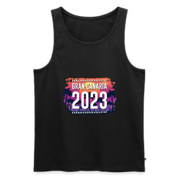 Gran Canaria 2023 - Men's Premium Organic Tank Top - black - Front - Michal (187cm)
