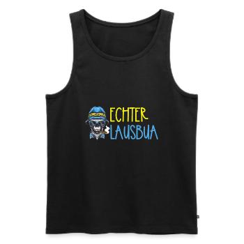 Lausbua Lausbub Lederhosen Trachten - Männer Premium Bio Tank Top - Schwarz - Vorne - Michal (187cm)