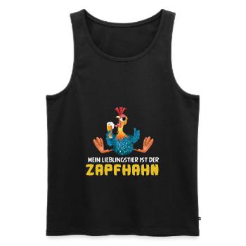 Mein Lieblingstier ist der Zapfhahn Bier Saufen - Männer Premium Bio Tank Top - Schwarz - Vorne - AI Model Male 178 light (178cm)