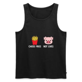 Pommes Frites Pommes Liebhaber Pommes Fritten Spru - Männer Premium Bio Tank Top - Schwarz - Vorne - Michal (187cm)