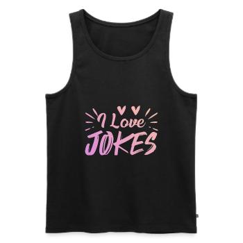 Ich liebe Witze - Männer Premium Bio Tank Top - Schwarz - Vorne - AI Model Male 178 light (178cm)