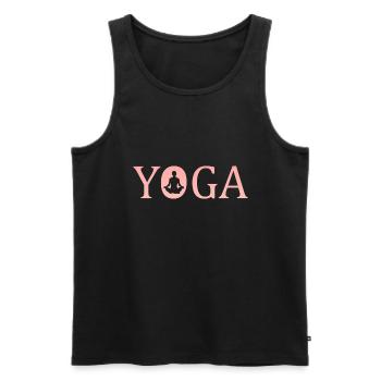 Yoga - Männer Premium Bio Tank Top - Schwarz - Vorne - AI Model Male 178 light (178cm)