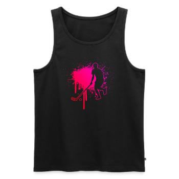 Herren Unihockeyspielen Salibandy Unihockey - Männer Premium Bio Tank Top - Schwarz - Vorne - AI Model Male 178 light (178cm)