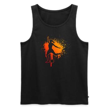 Fussball Herren Fussballspielen Fussballer - Männer Premium Bio Tank Top - Schwarz - Vorne - Michal (187cm)