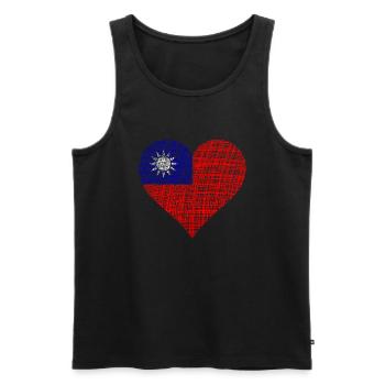 Taiwan - Männer Premium Bio Tank Top - Schwarz - Vorne - Michal (187cm)