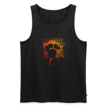 Percussionist Men Drummer Drummer - Men's Premium Organic Tank Top - black - Front - AI Model Male 178 light (178cm)