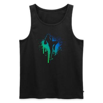 Thaiboxing Thaiboxer Thaiboxen Herren Thaibox - Männer Premium Bio Tank Top - Schwarz - Vorne - Michal (187cm)