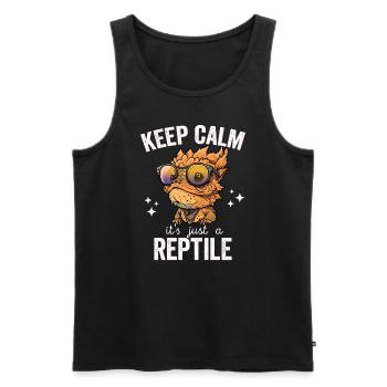 Calm Reptile Cute Bearded Dragon Bartagame Lizard - Männer Premium Bio Tank Top - Schwarz - Vorne - AI Model Male 178 light (178cm)