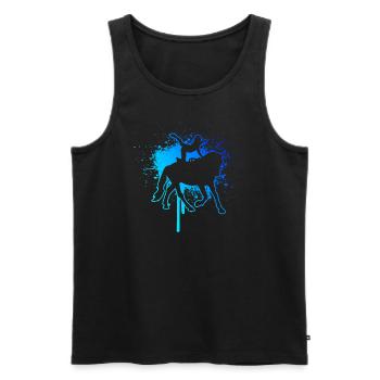 Gymnastique Artistique à Cheval - Débardeur bio Premium Homme - noir - Devant - AI Model Male 178 light (178cm)