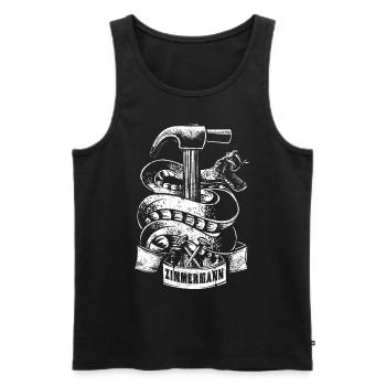 Zimmermann - Männer Premium Bio Tank Top - Schwarz - Vorne - Michal (187cm)