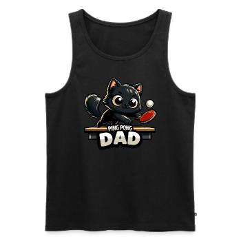 Table Tennis Katze Pingpong Black Cat Dad Outfit - Débardeur bio Premium Homme - noir - Devant - Michal (187cm)