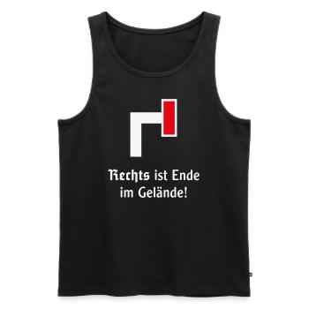 Rechts Ist Ende Im Gelände! (Gegen Rechts) - Männer Premium Bio Tank Top - Schwarz - Vorne - Michal (187cm)