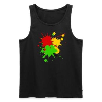 Reggae Colors Africa Roots Flag Splash - Men's Premium Organic Tank Top - black - Front - AI Model Male 178 light (178cm)