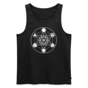 Heilige Geometrie Metatrons Würfel Mathematik - Männer Premium Bio Tank Top - Schwarz - Vorne - AI Model Male 178 light (178cm)