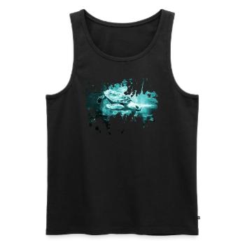 Cadeau aquarelle tortue tortue - Débardeur bio Premium Homme - noir - Devant - Michal (187cm)