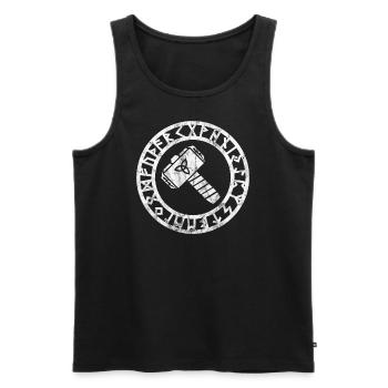Thor's Hammer Viking Viking - Men's Premium Organic Tank Top - black - Front - AI Model Male 178 light (178cm)