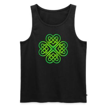 Nodules celtiques, coeur, trèfle, Patricks Day - Débardeur bio Premium Homme - noir - Devant - AI Model Male 178 light (178cm)