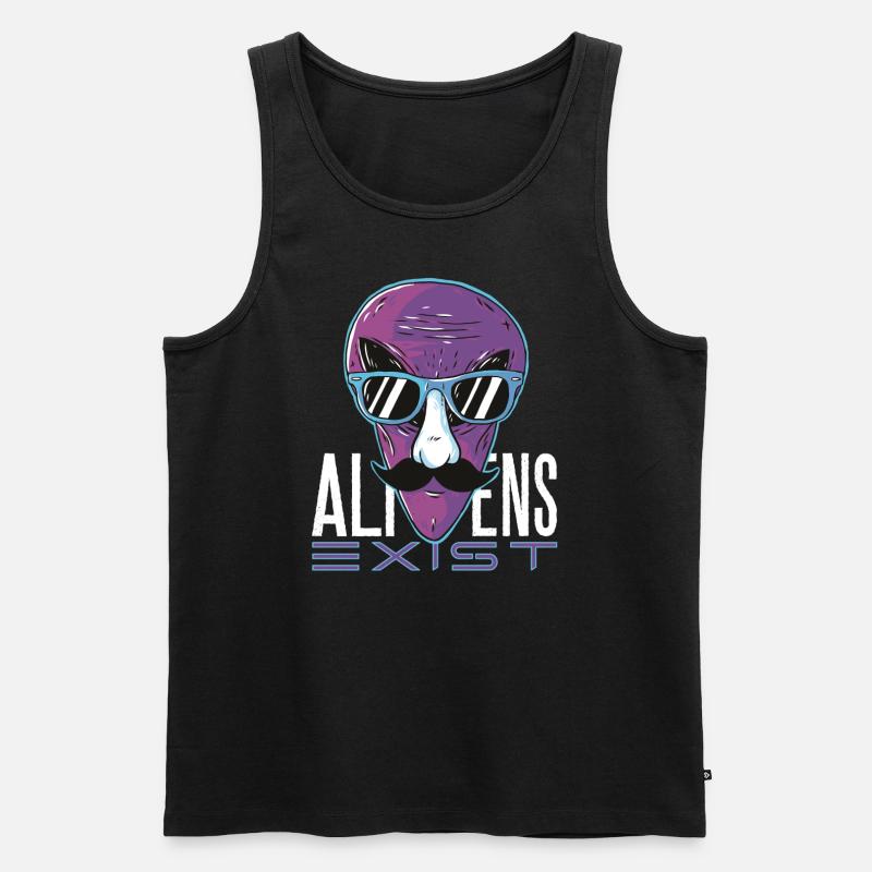 Aliens Exist - Männer Premium Bio Tank Top - Schwarz